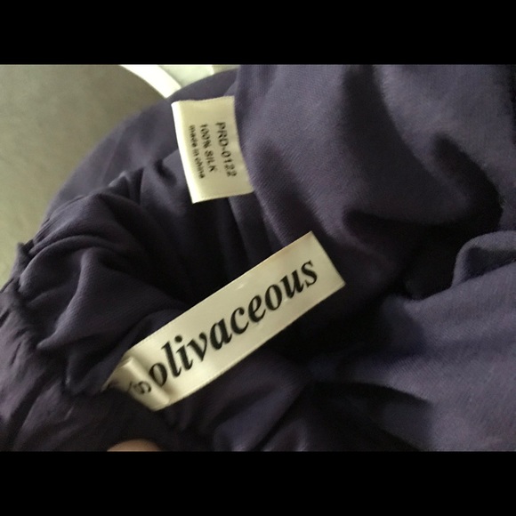 Olivaceous 100% silk layered plum maxi skirt - Picture 16 of 16